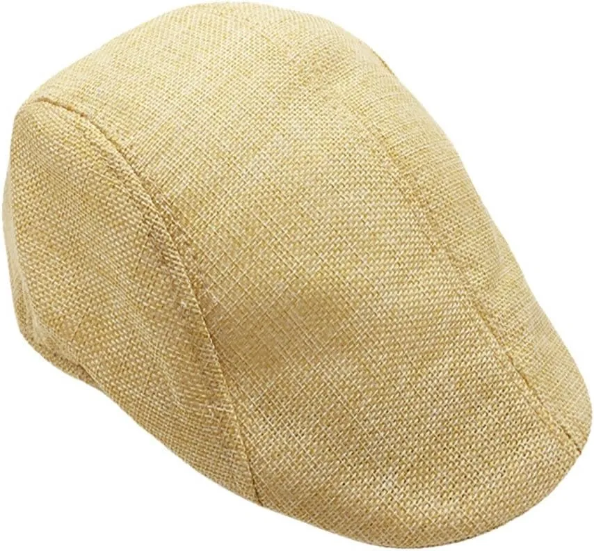Beret Newsboy Hats for Women Men Summer Beach Mesh Cabbie Flat Cap Solid Plain Sun Hat Adjustable