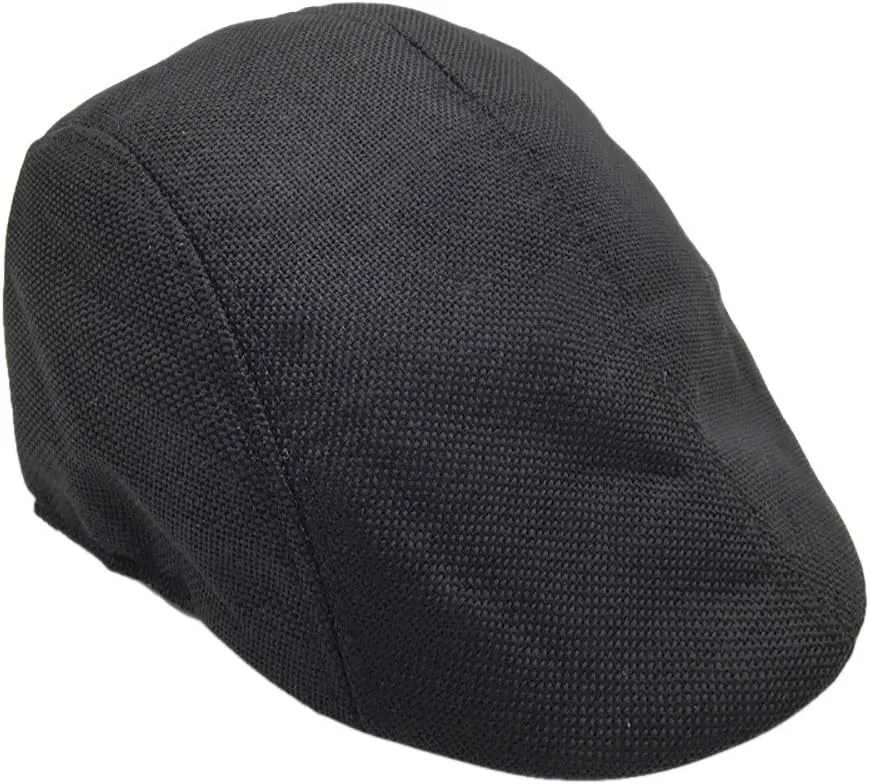 Beret Newsboy Hats for Women Men Summer Beach Mesh Cabbie Flat Cap Solid Plain Sun Hat Adjustable