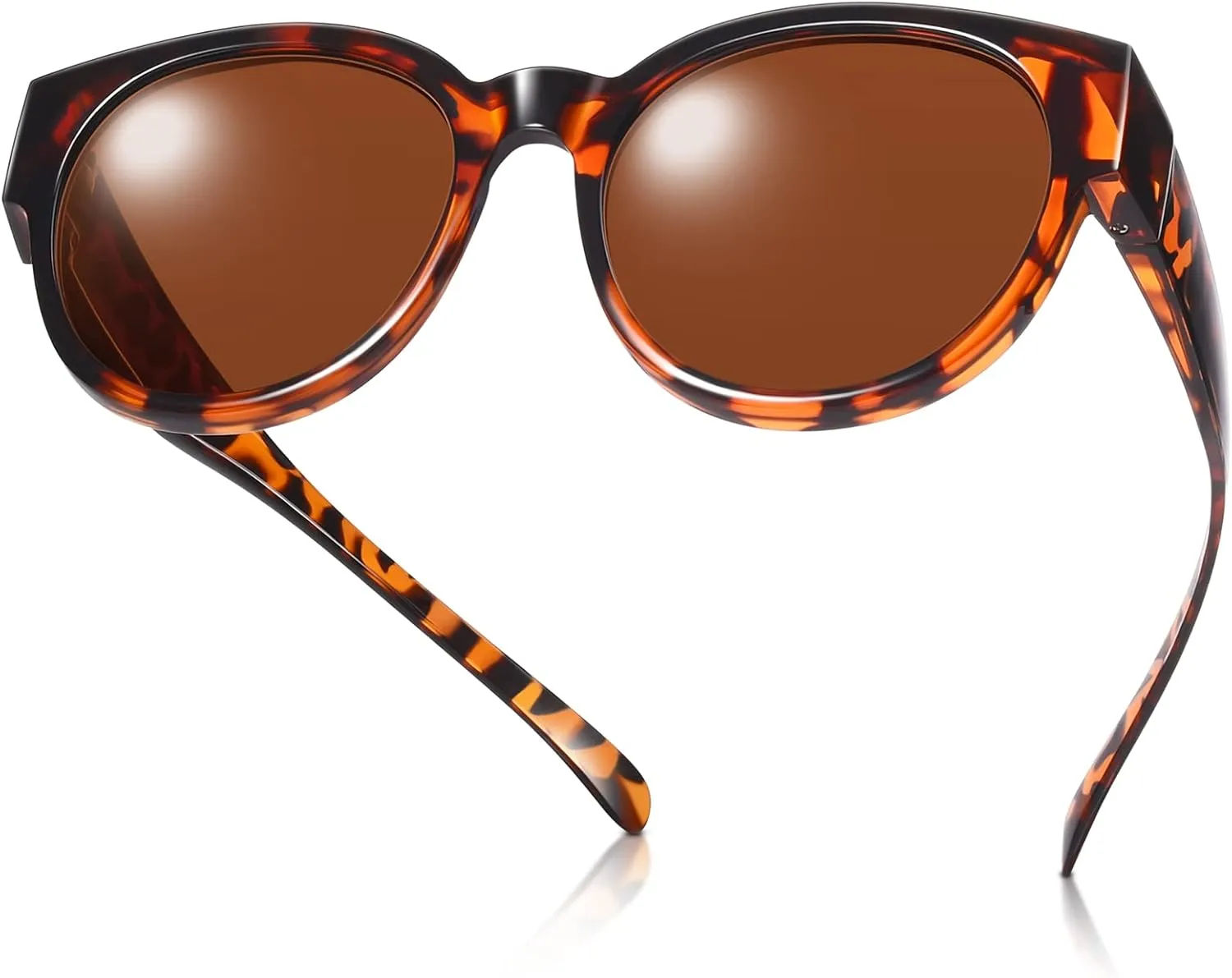 Br’Guras Polarized Oversized Fit over Sunglasses Over Glasses with Cat Eye Frame for Women&Men