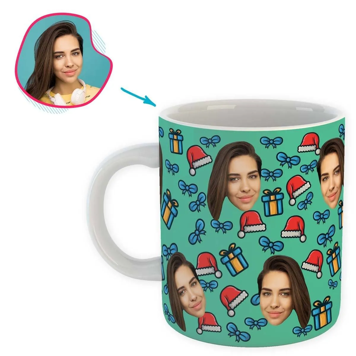 Christmas Hat Personalized Mug