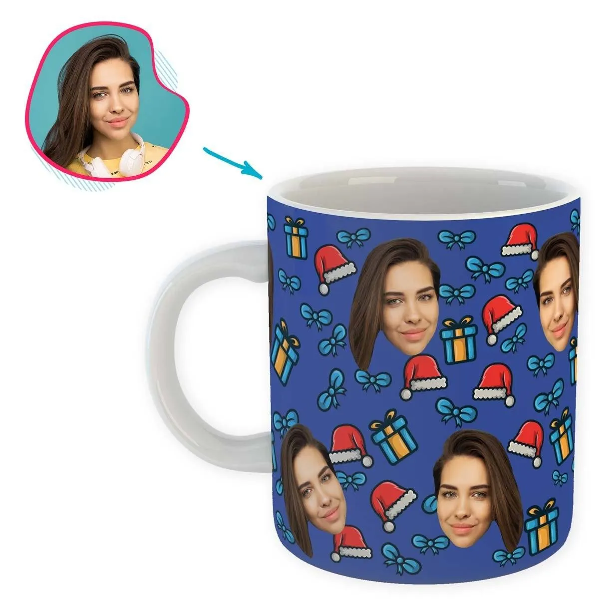 Christmas Hat Personalized Mug
