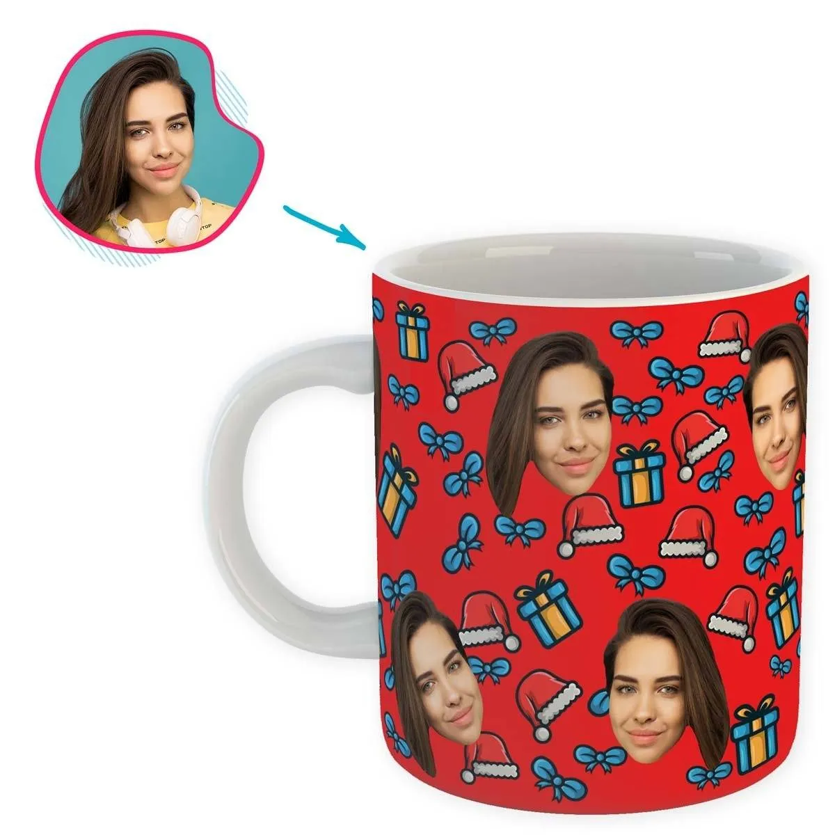 Christmas Hat Personalized Mug
