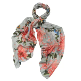 Chrysanthemum Aqua Scarf