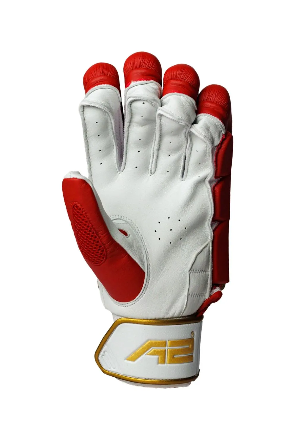 Cricket Batting Gloves - Gold & Red