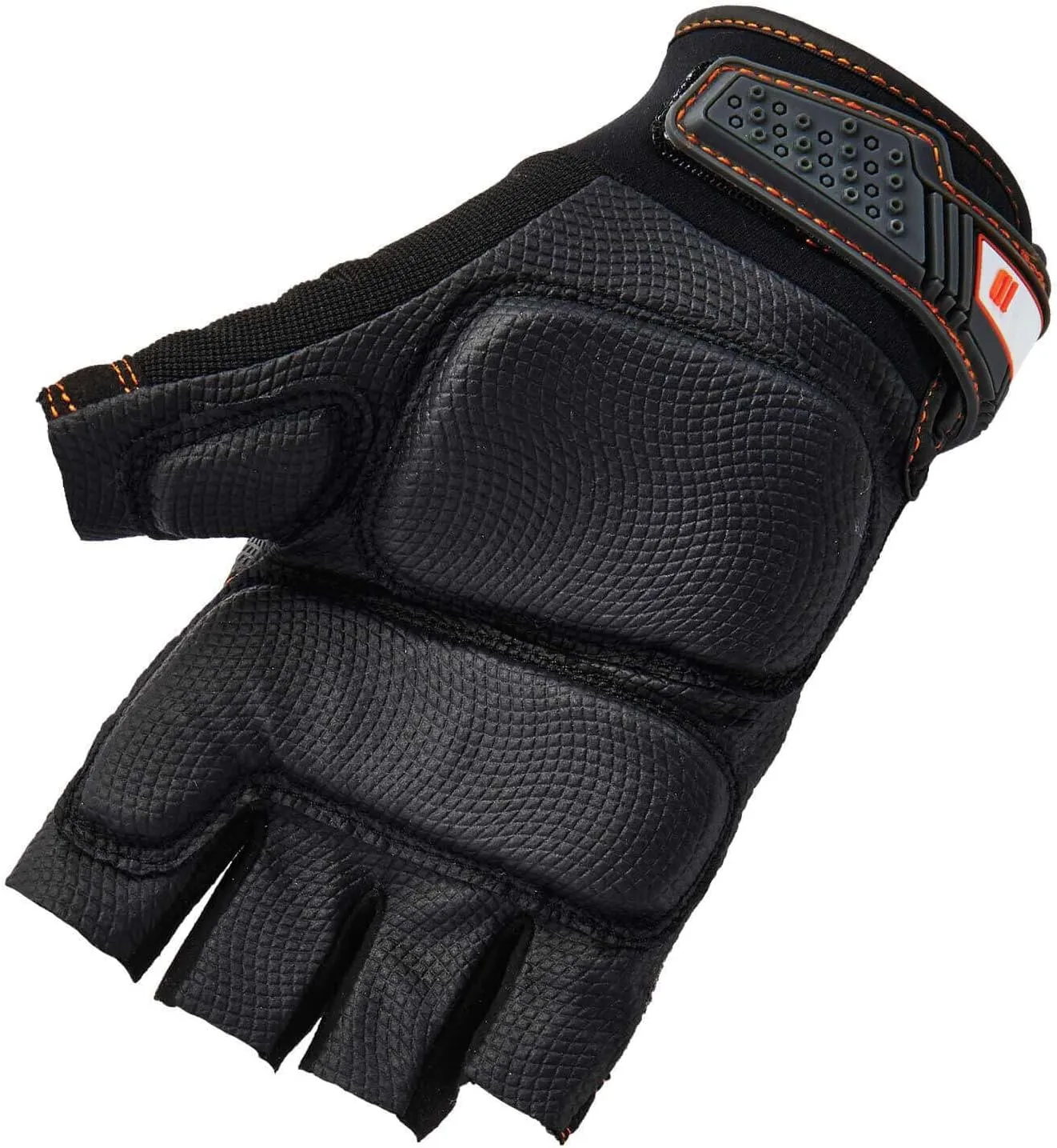 Ergodyne ProFlex 900 Impact Protection Work Gloves, Padded Palm, Half-Finger, Large,Black