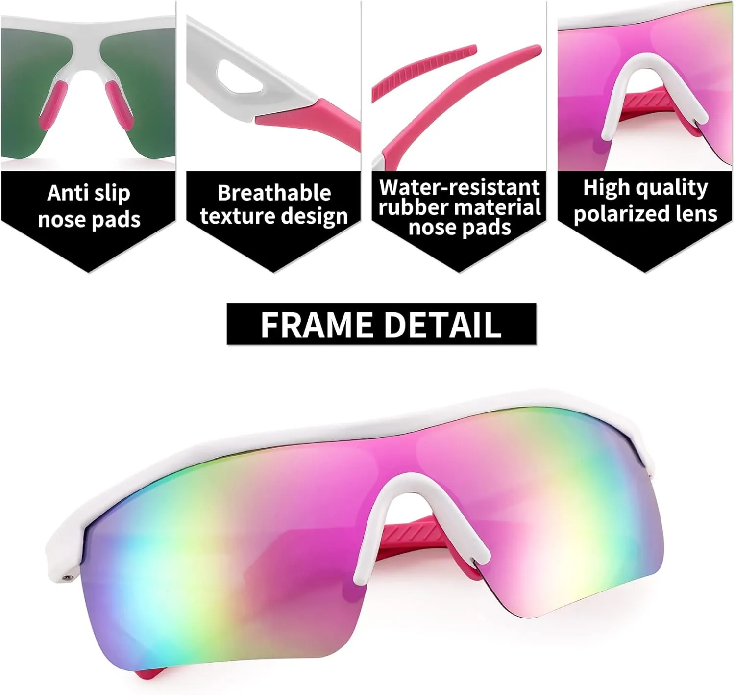 FEISEDY Kids Teens Baseball Polarized Sunglasses Sports TR90 Frame Boys Girls Cycling B2454