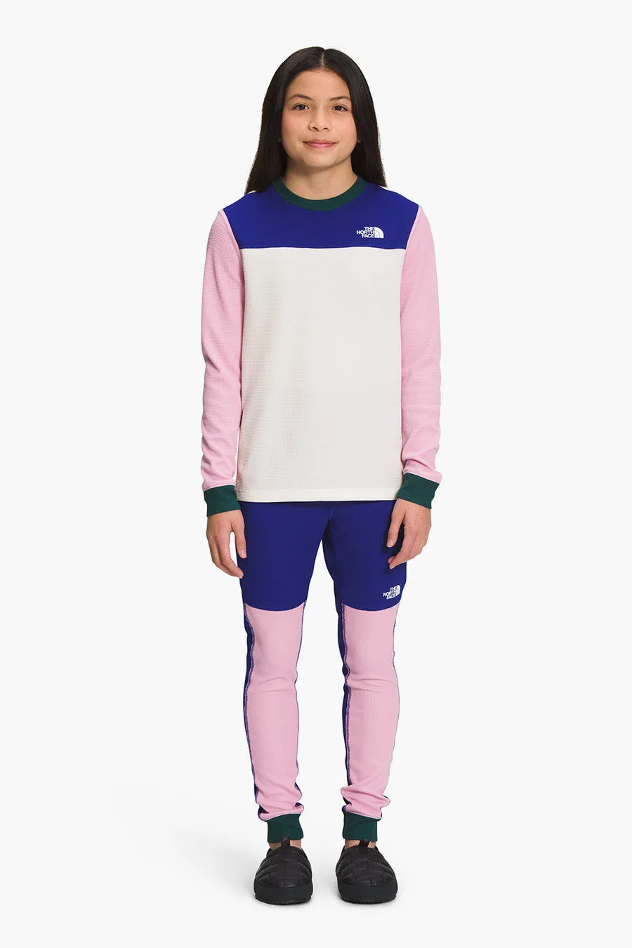 Girls Baselayer North Face Teen Waffle Baselayer Cameo Pink