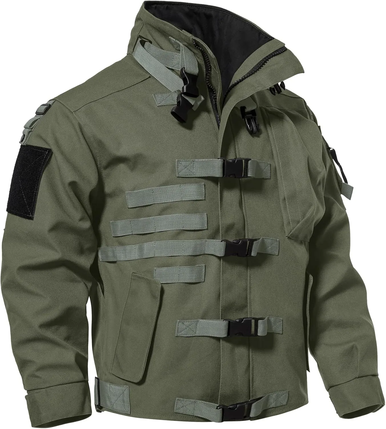 Hakjay Men's Military Jacket Outdoor Tactical Waterproof Jacket Army Jackets for Men with 9 Multi-Pockets Outwear Coat