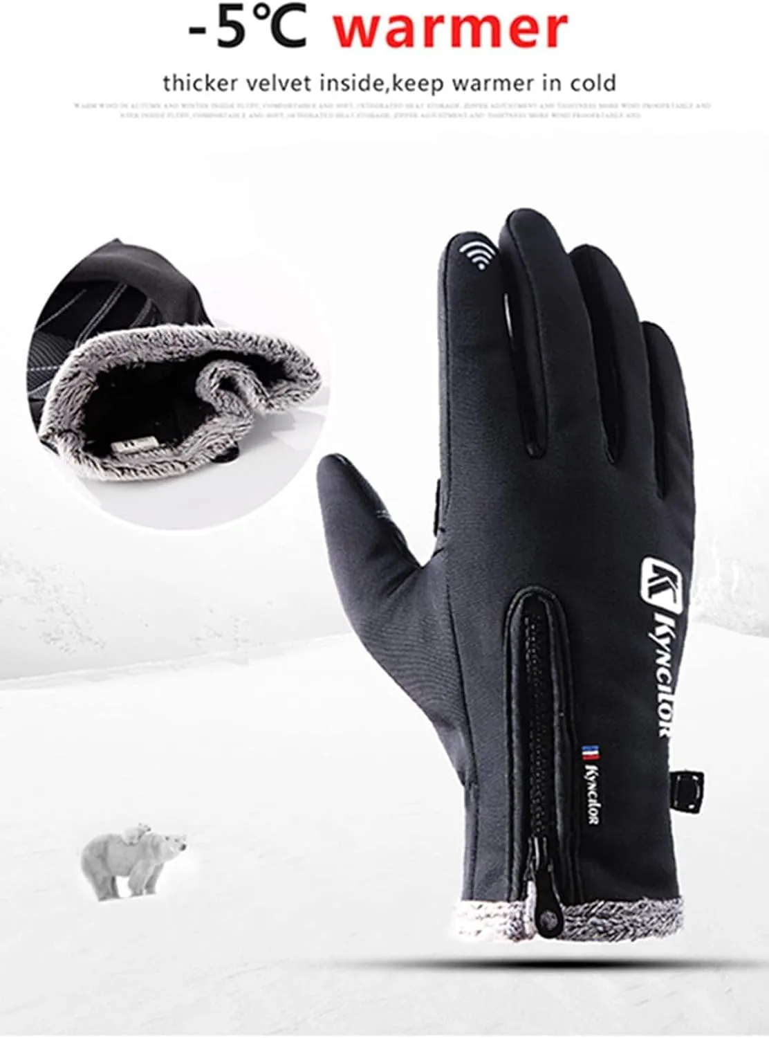 KeuLEn Winter Warm Gloves, -30 Cold Proof Thicken Thermal Warm Touchscreen Cold Weather Winter Sports Ski Gloves for Cycling, Running, Driving, Hiking, Skiing - Men & Women