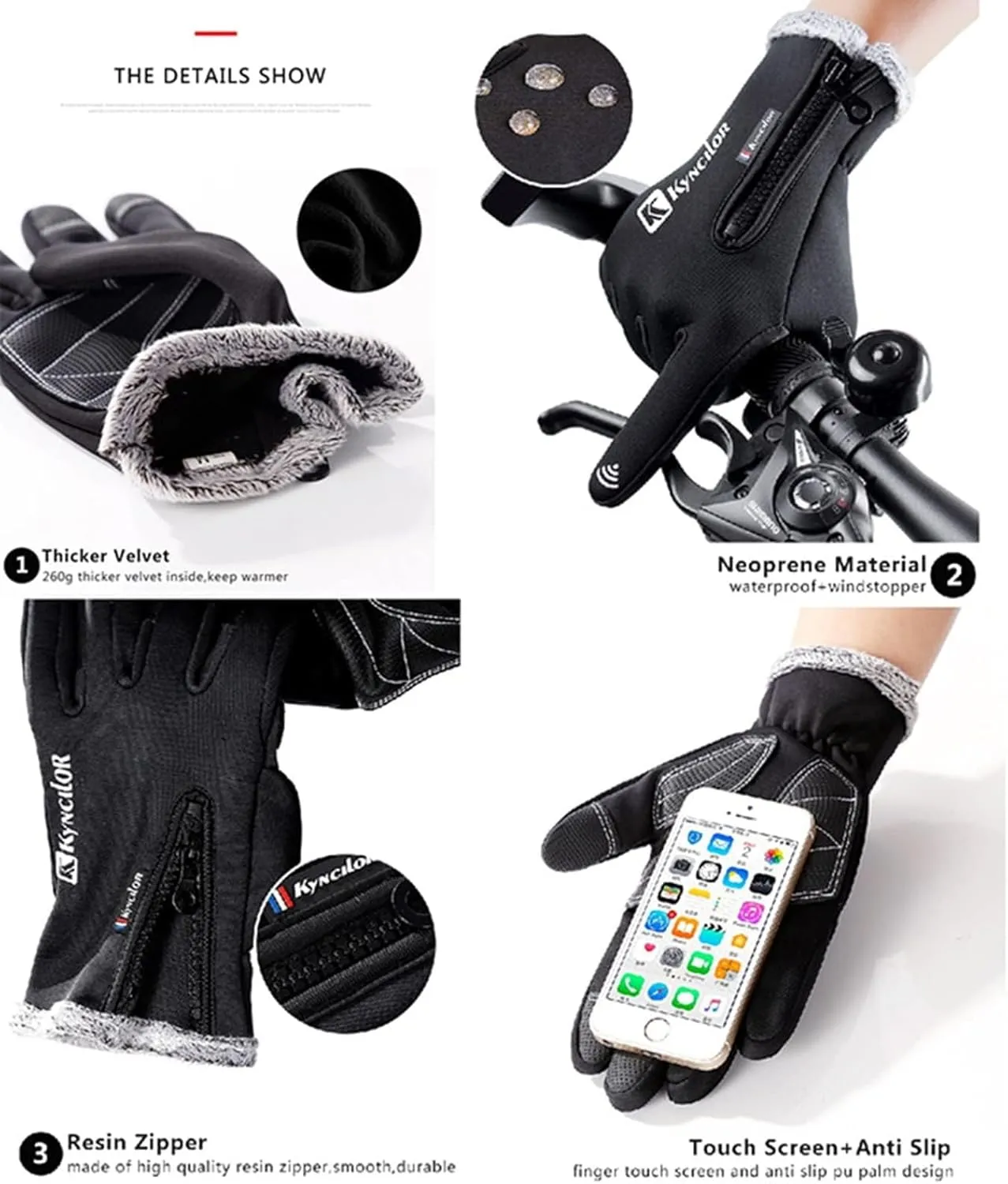 KeuLEn Winter Warm Gloves, -30 Cold Proof Thicken Thermal Warm Touchscreen Cold Weather Winter Sports Ski Gloves for Cycling, Running, Driving, Hiking, Skiing - Men & Women