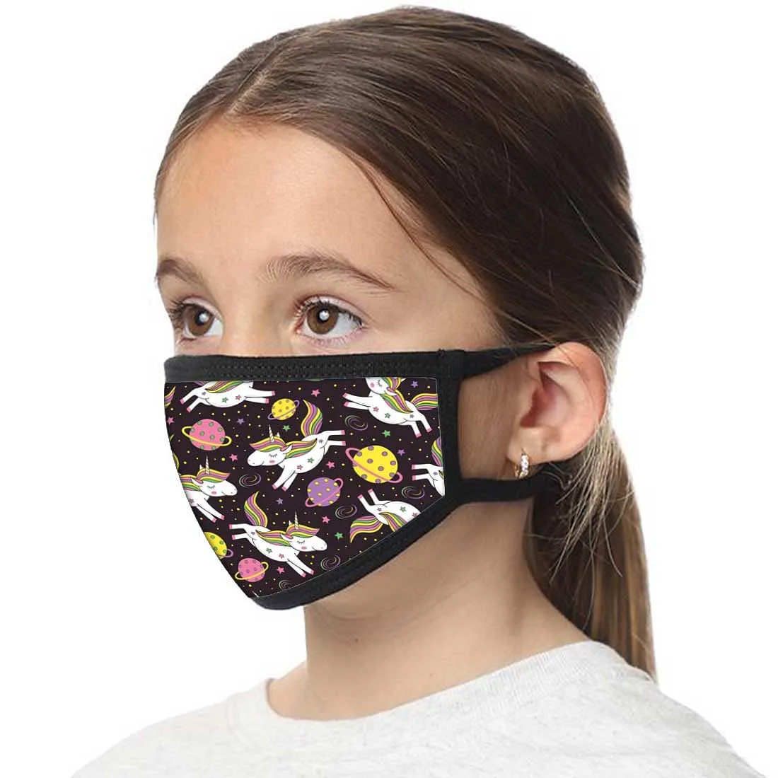 Kids Facemask - Set Of 2 -  Unicorn Black
