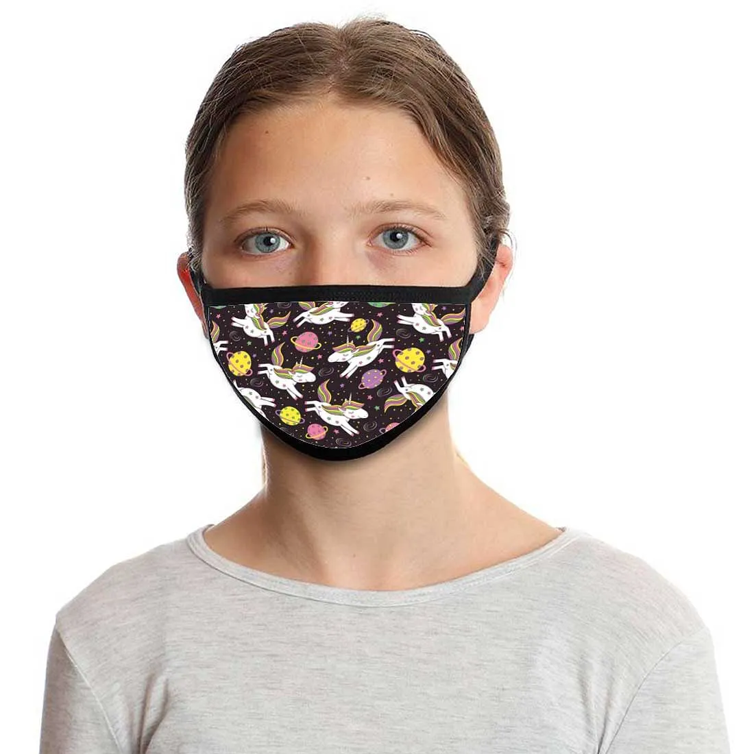 Kids Facemask - Set Of 2 -  Unicorn Black