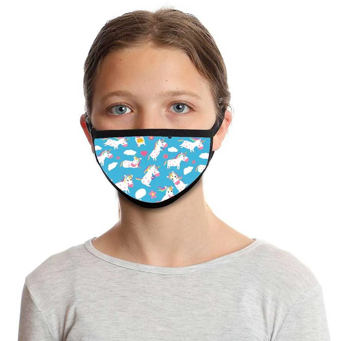 Kids Facemask - Set Of 2 -  Unicorn Blue