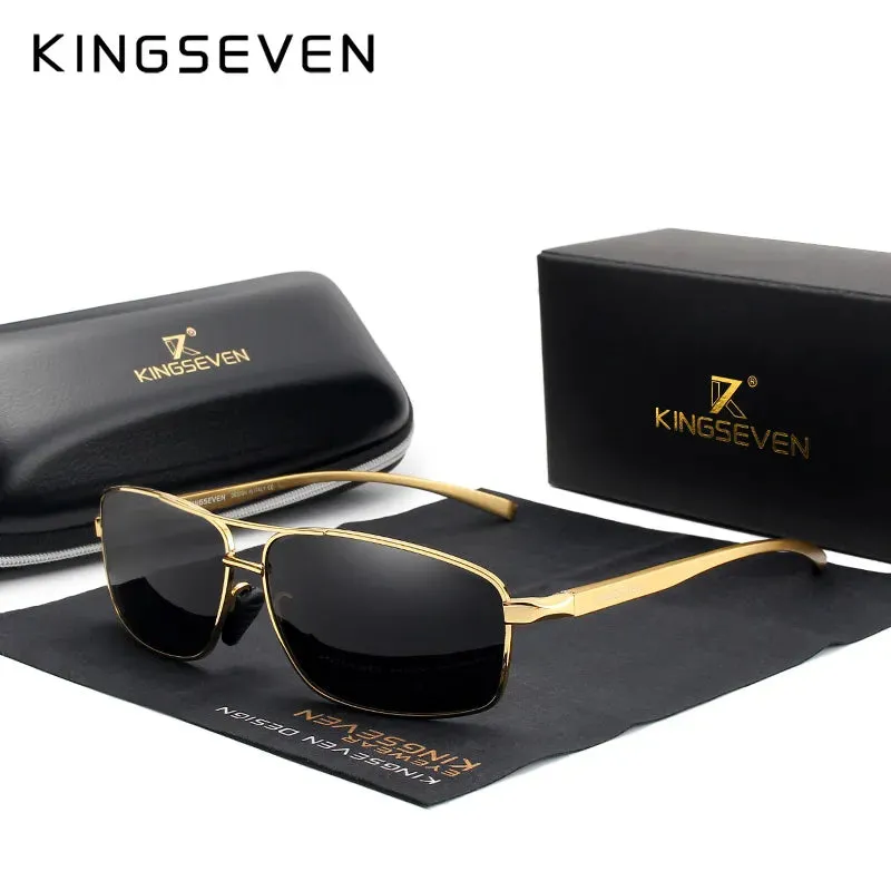 KINGSEVEN Vintage Retro Brand Designer Men Polarized Sunglasses Square Classic Men Shades Sun glasses UV400