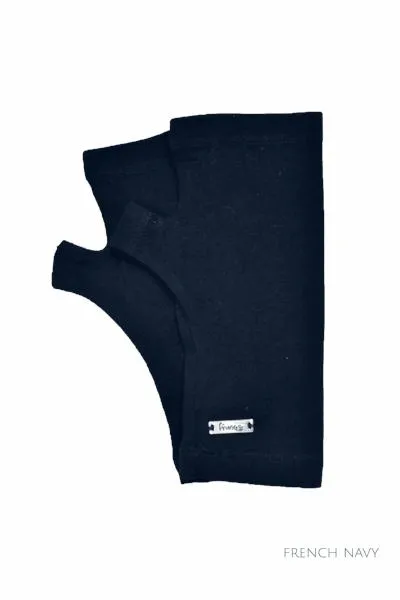 MERINO WOOL FINGERLESS GLOVES WOMENS FRENCH NAVY