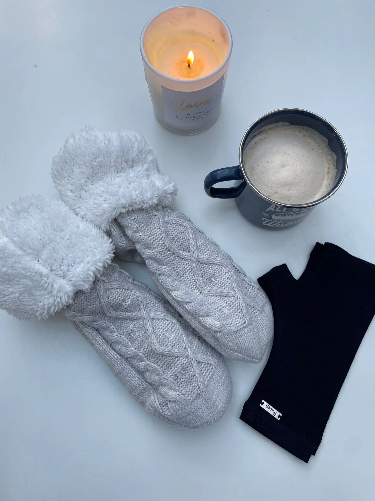 MERINO WOOL FINGERLESS GLOVES WOMENS FRENCH NAVY
