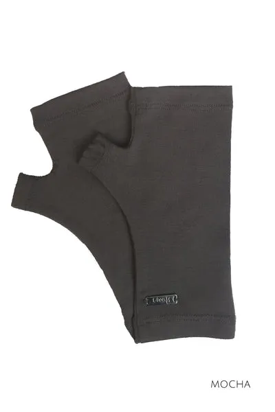 MERINO WOOL FINGERLESS GLOVES WOMENS MOCHA