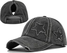 ProMindFun Womens Pony Hat High Ponytail Baseball Cap Girls Messy Bun Caps Camouflage Trucker Bad Hair Day Adjustable Dad Hat