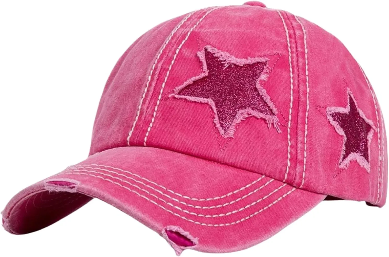 ProMindFun Womens Pony Hat High Ponytail Baseball Cap Girls Messy Bun Caps Camouflage Trucker Bad Hair Day Adjustable Dad Hat