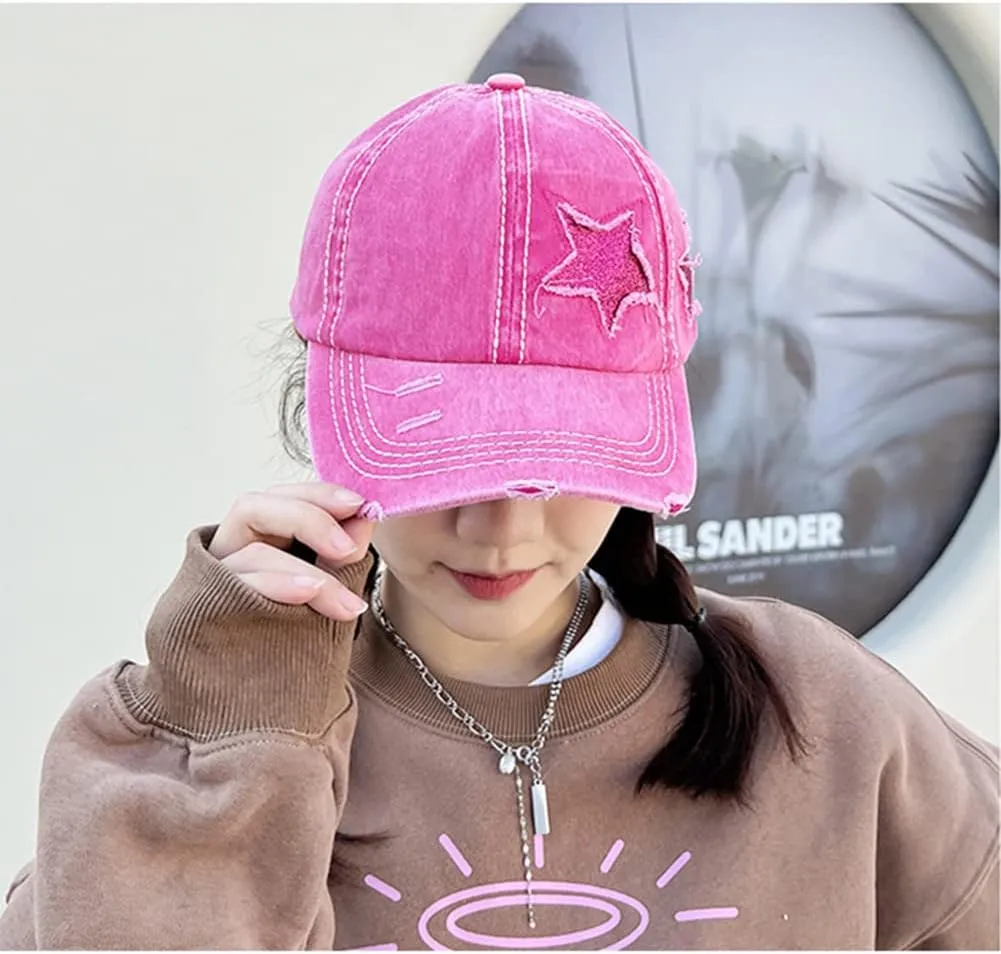 ProMindFun Womens Pony Hat High Ponytail Baseball Cap Girls Messy Bun Caps Camouflage Trucker Bad Hair Day Adjustable Dad Hat