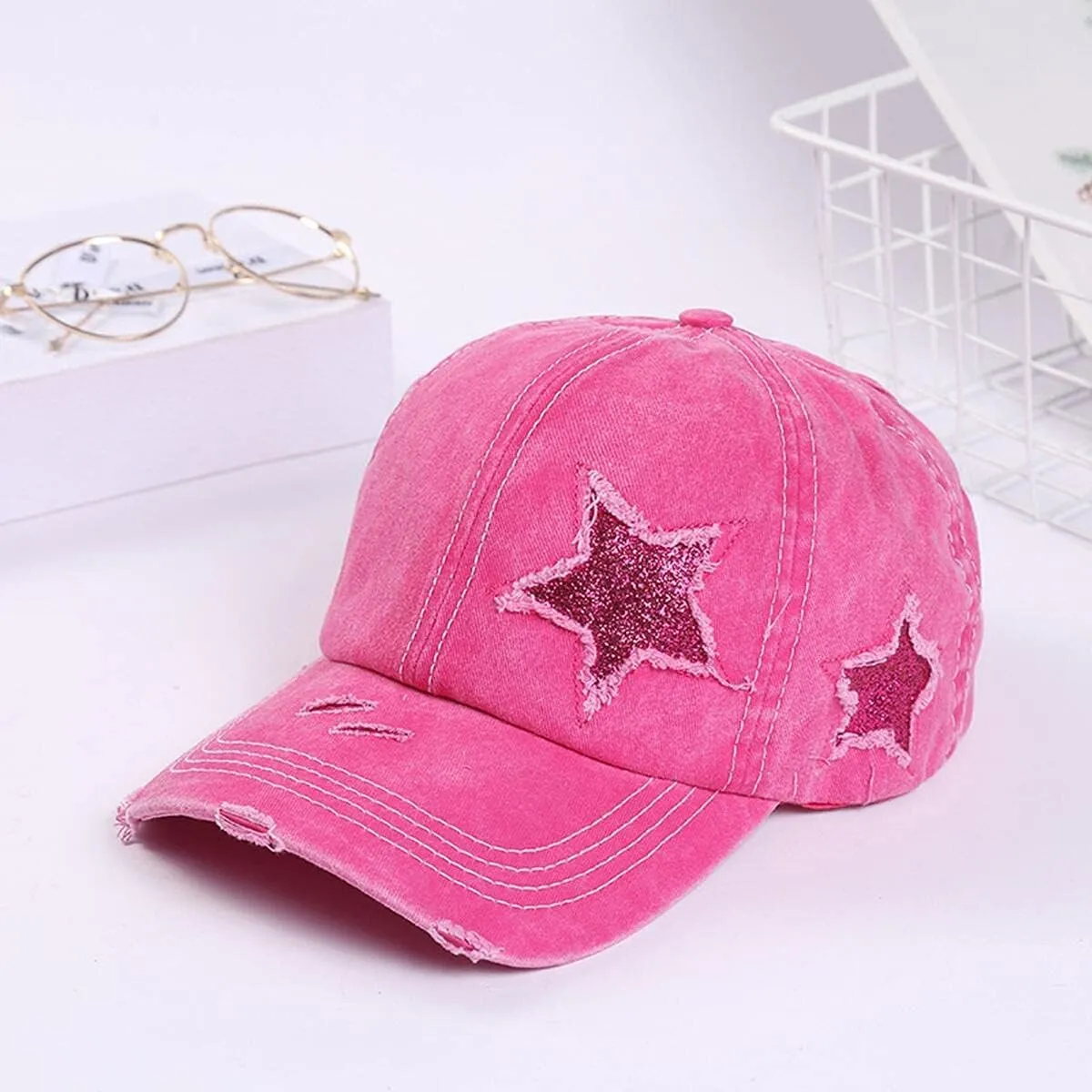 ProMindFun Womens Pony Hat High Ponytail Baseball Cap Girls Messy Bun Caps Camouflage Trucker Bad Hair Day Adjustable Dad Hat