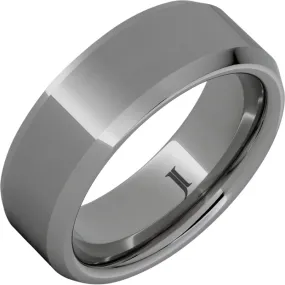 Rugged Tungsten Beveled Ring