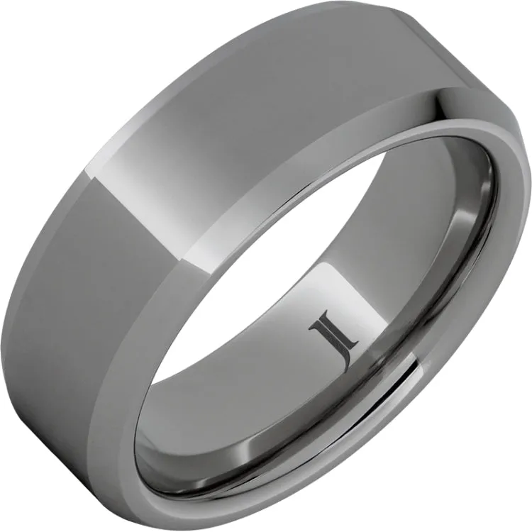 Rugged Tungsten Beveled Ring