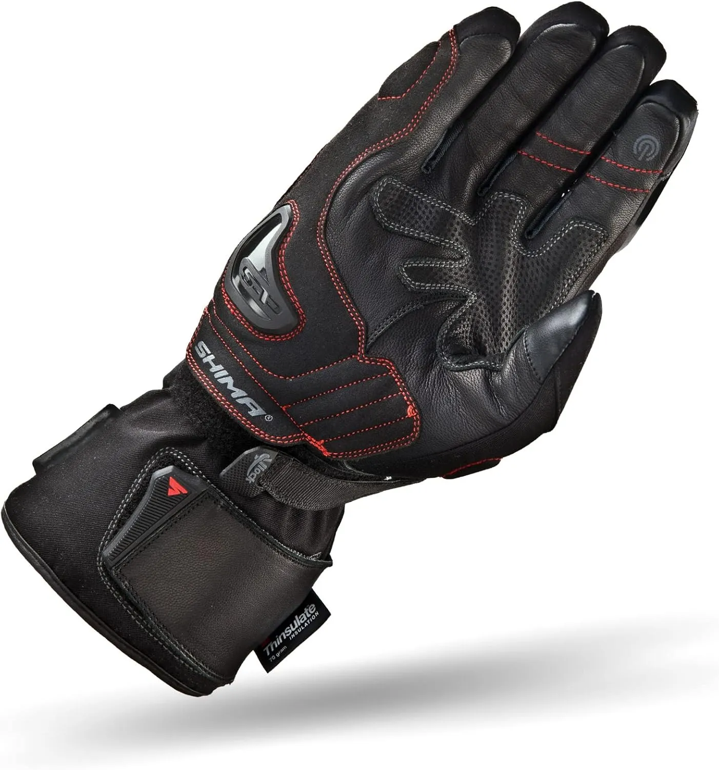 SHIMA Inverno Motrocycle Gloves for Men - All Season, Waterproof, Touchscreen, Insulated Biker Riding Gloves with Knuckle and Finger Protectors, Palm Slider, Reinforced Palm (Black, S)