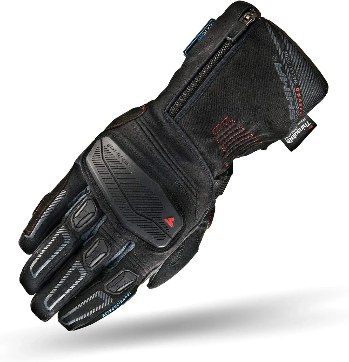 SHIMA Inverno Motrocycle Gloves for Men - All Season, Waterproof, Touchscreen, Insulated Biker Riding Gloves with Knuckle and Finger Protectors, Palm Slider, Reinforced Palm (Black, S)