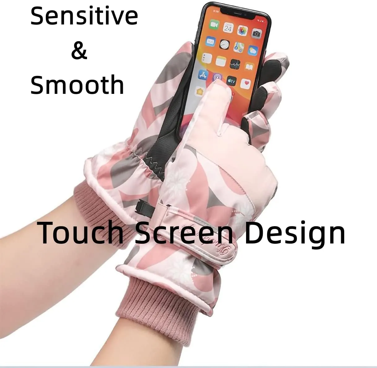 Ski Gloves, Waterproof Insulated Winter Gloves for Men Women, Touchscreen Liners Snow Gloves for Cold Weather