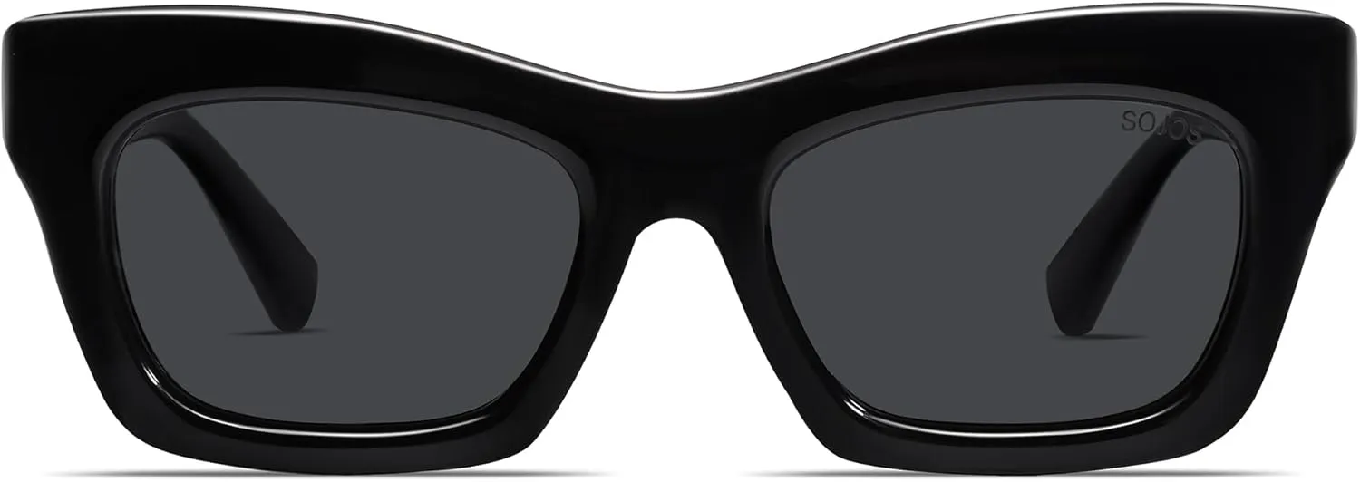 SOJOS Trendy Cat Eye Polarized Sunglasses for Women Men Retro Chunky Designer Sunnies SJ2339