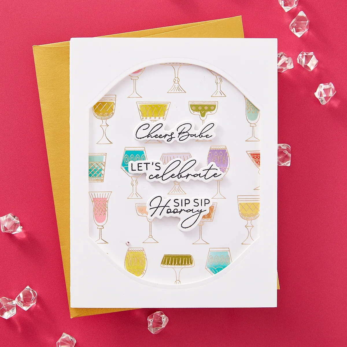 SPELLBINDERS: Classy Glasses | Press   Hot Foil Plate & Stencil Bundle