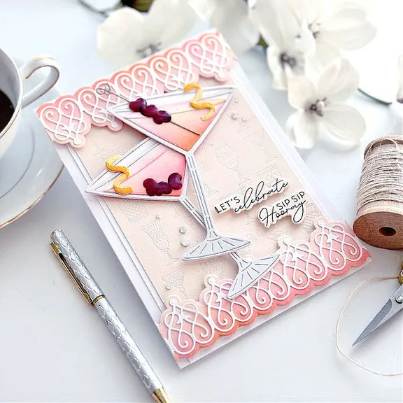 SPELLBINDERS: Classy Glasses | Press   Hot Foil Plate & Stencil Bundle