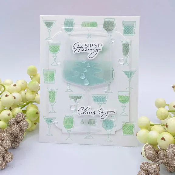SPELLBINDERS: Classy Glasses | Press   Hot Foil Plate & Stencil Bundle