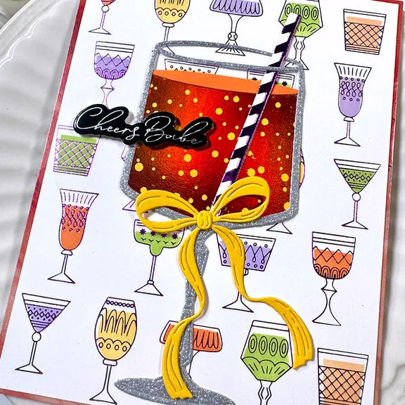 SPELLBINDERS: Classy Glasses | Press   Hot Foil Plate & Stencil Bundle