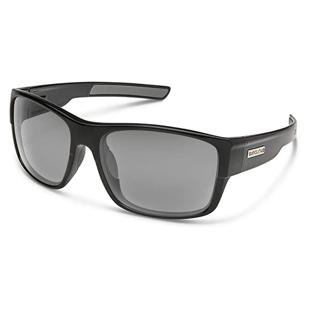 Suncloud Unisex Black Frame Grey Lens Polarized Square Sunglasses - S-RNPPGYBK