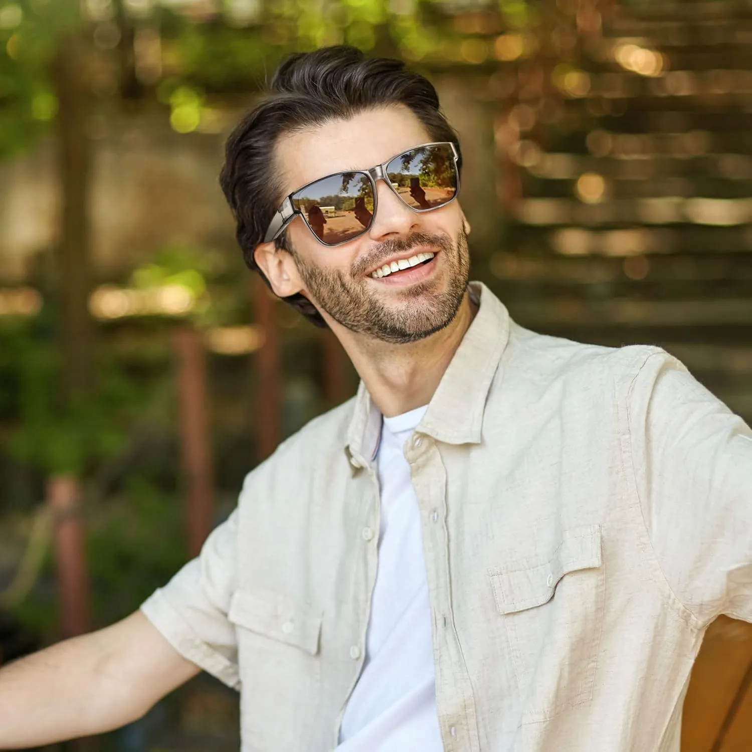 URUMQI Polarized Sunglasses Fit Over Glasses for Men Women, Oversized Square Sun Glasses UV400 Protection Shades