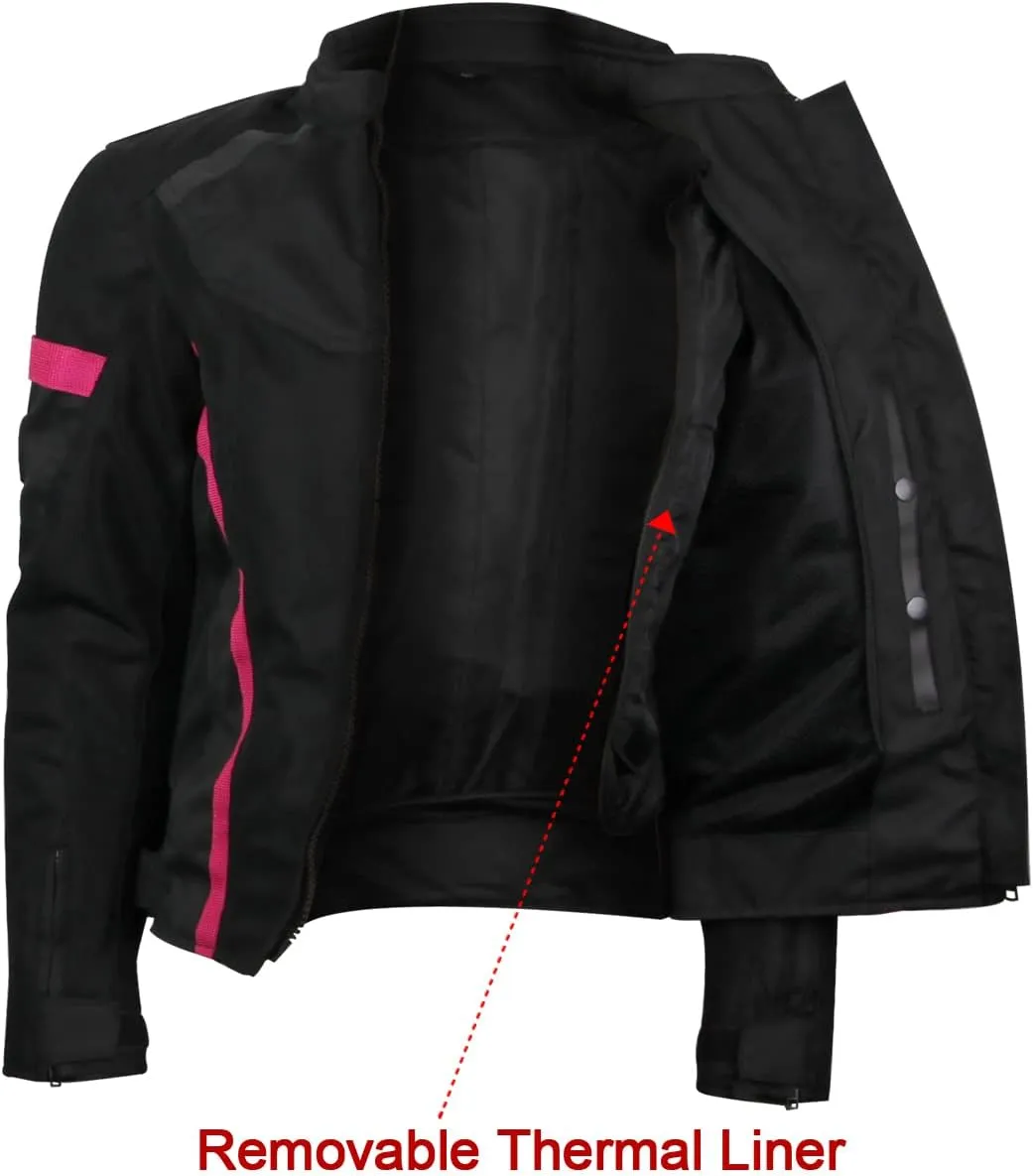 Vance Advance Womens All Weather Season CE Armor Mesh Motorcycle Biker Riding Jacket