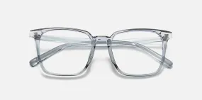 VENOAL Anti Glare Eyewear Blue Light Blocking Reading Glasses TR Frame Computer Readers Large Flat Light Mirror Square (Color : Clear-Gray, Size :  100)