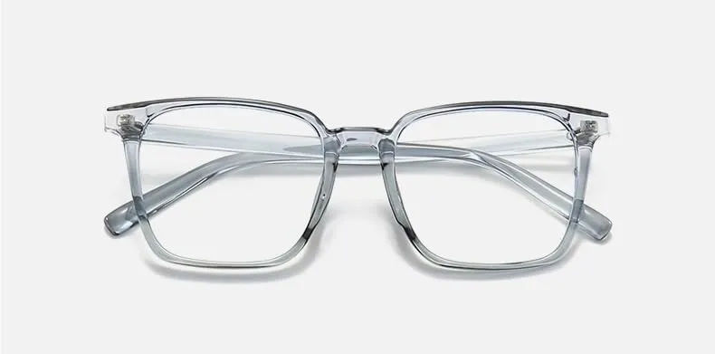 VENOAL Anti Glare Eyewear Blue Light Blocking Reading Glasses TR Frame Computer Readers Large Flat Light Mirror Square (Color : Clear-Gray, Size :  100)