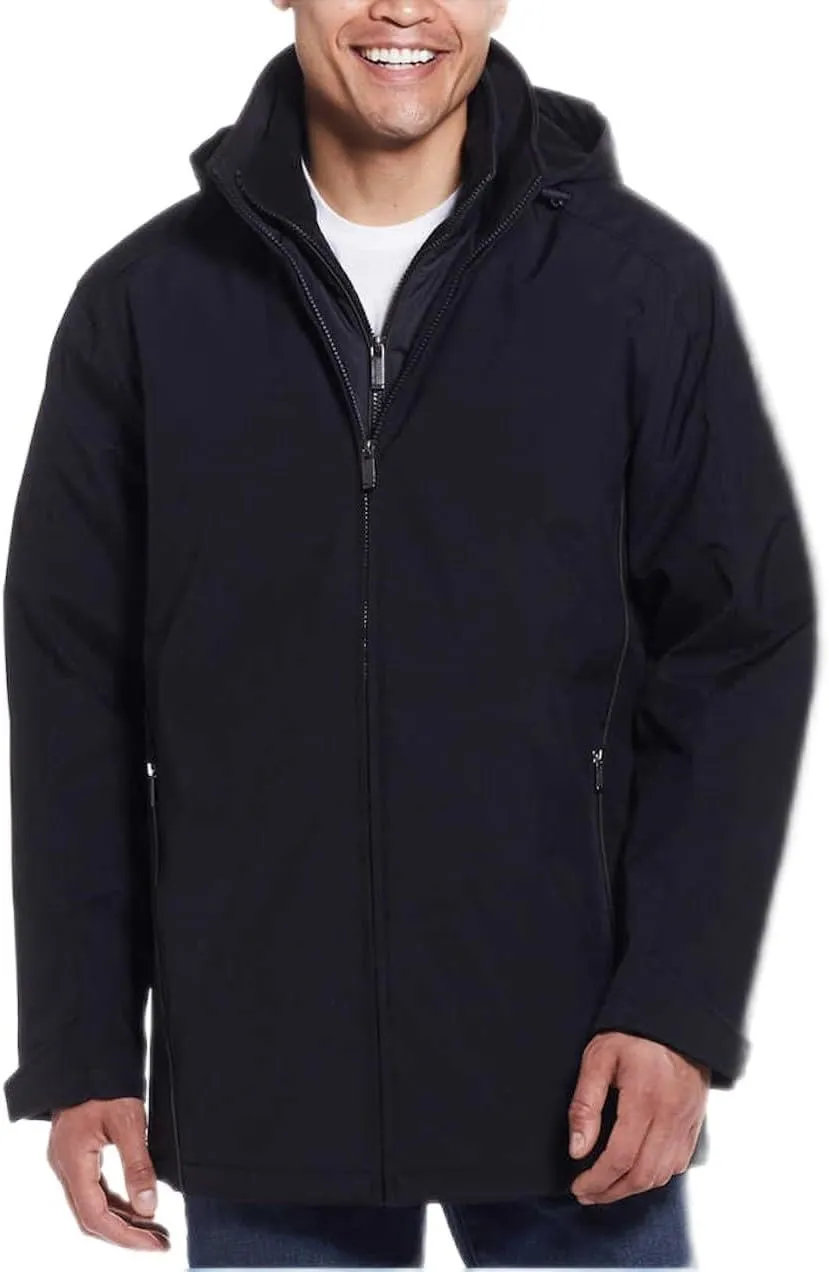 Weatherproof Men’s Ultra Tech Removable Fleece Lined Hood Jacket (Black,Large)