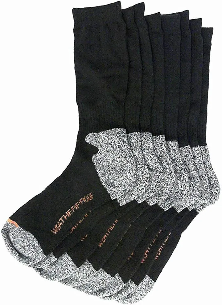 Weatherproof Premium 4-Pair Men's Wool Blend Crew Socks