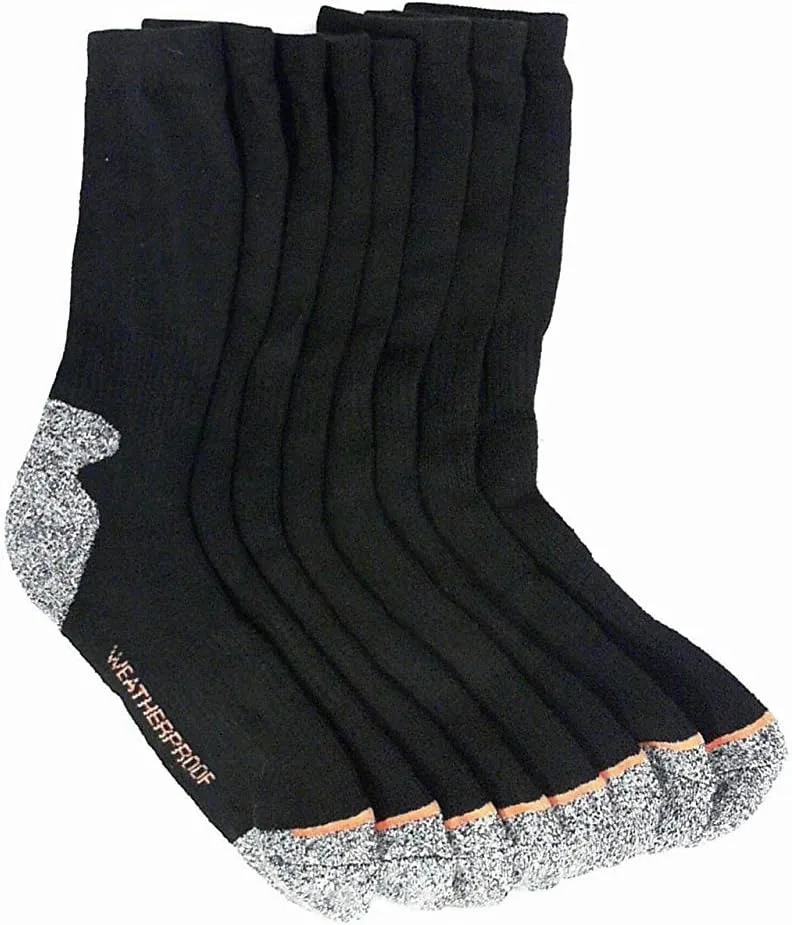 Weatherproof Premium 4-Pair Men's Wool Blend Crew Socks