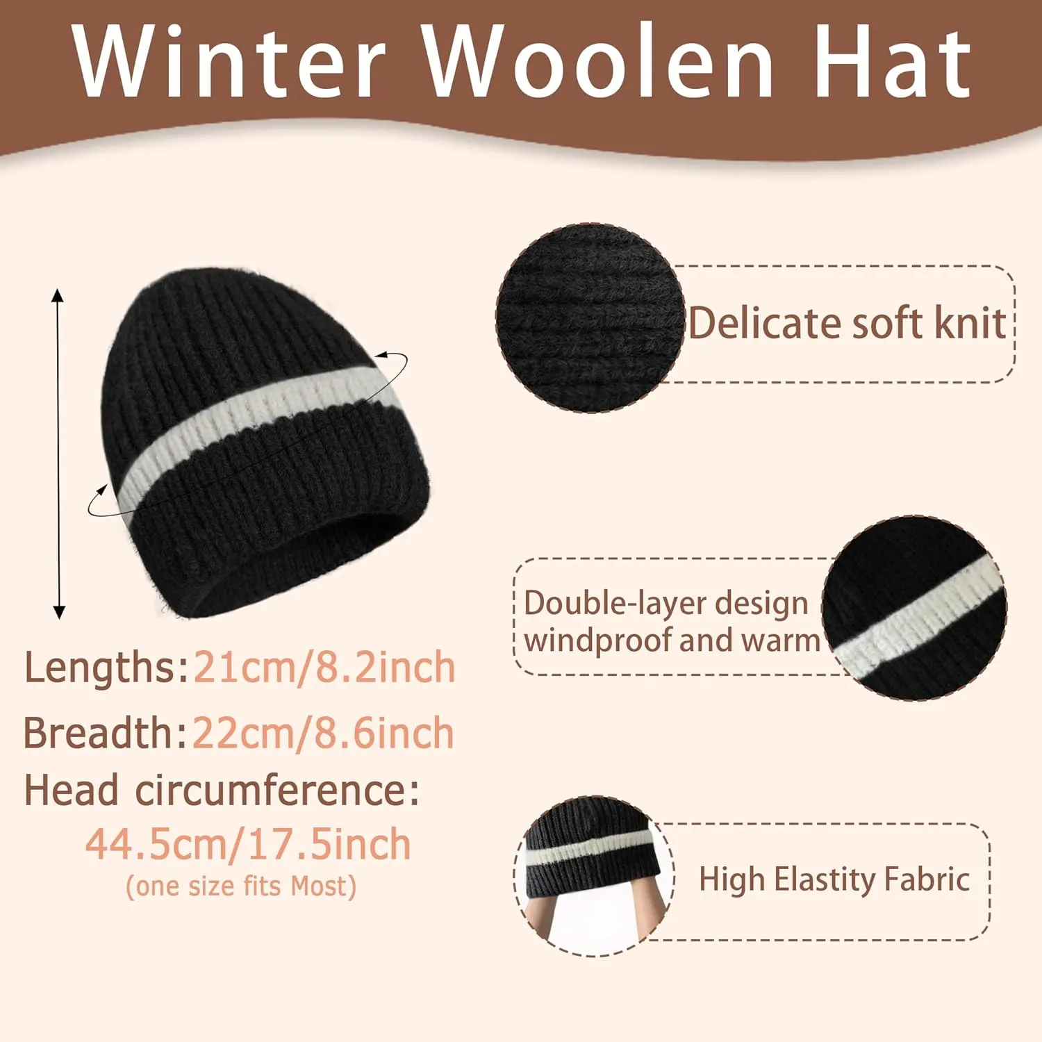 Winter Hat Scarf Gloves Set for Women Men, Warm Fleece Beanie Touchscreen Glove Thermal Scarves for Cold Weather U-SY-L1