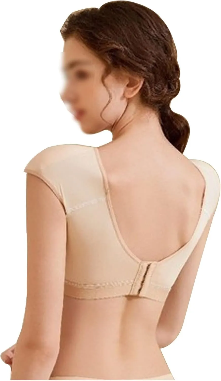 Women Hood Sports Short Sleeves 2 in 1 Built-in Shoulder Pad T Shirts Gym Fitness Sweatshirts Training,Beige-Medium